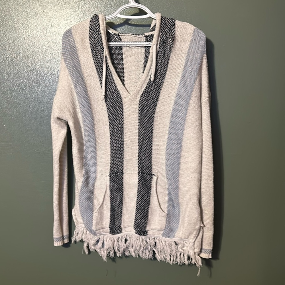 Knit hooded sweater